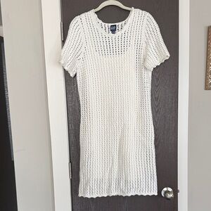 GAP Ivory Knit Short Sleeve Dress